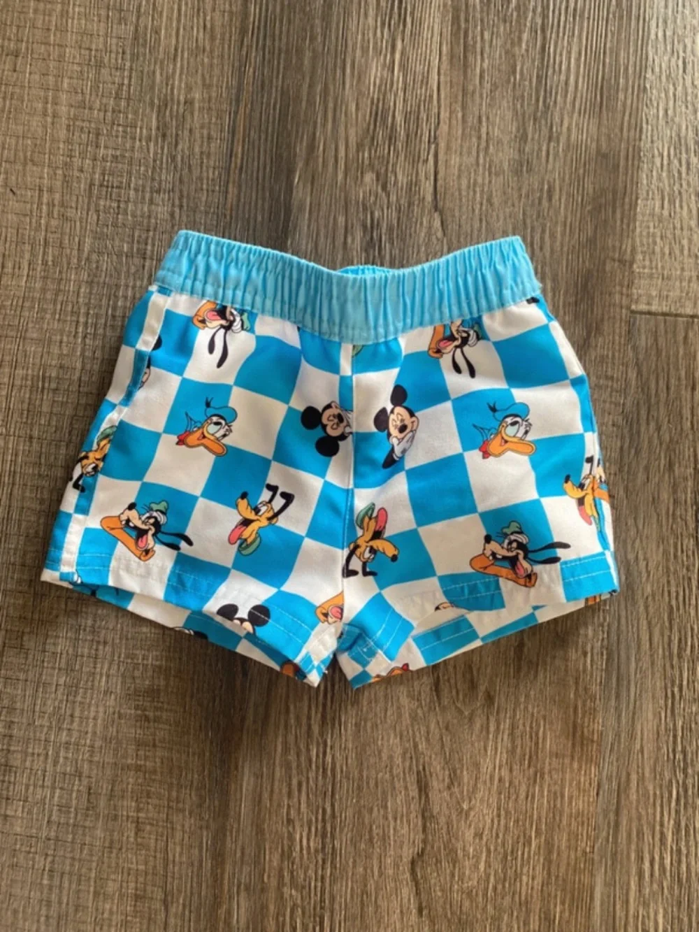 Disney Baby Blue Mickey & Friends Checker Hoodie swimsuit